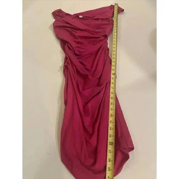 DVF Bentley Dress Jersey S 4 6 Ruched Bodycon Peony Midi Cocktail $285 Revolve - Picture 9 of 10